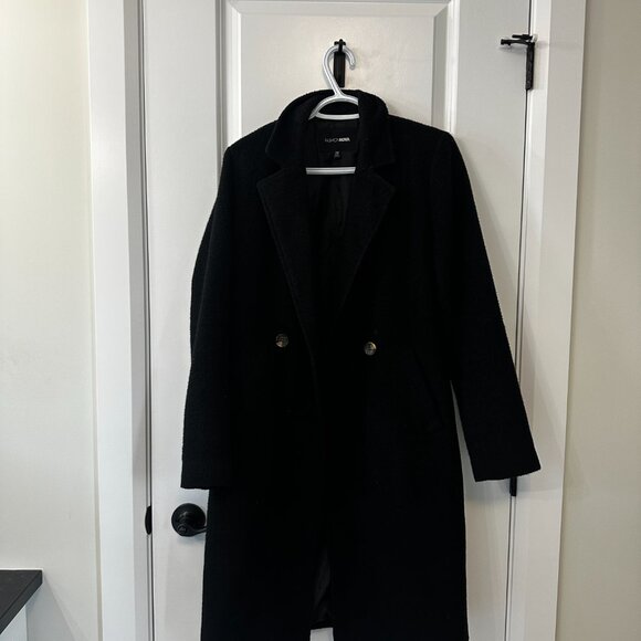 Fashion Nova Black Longline Coat โ Size XS โ Lightly Worn - Picture 3 of 5
